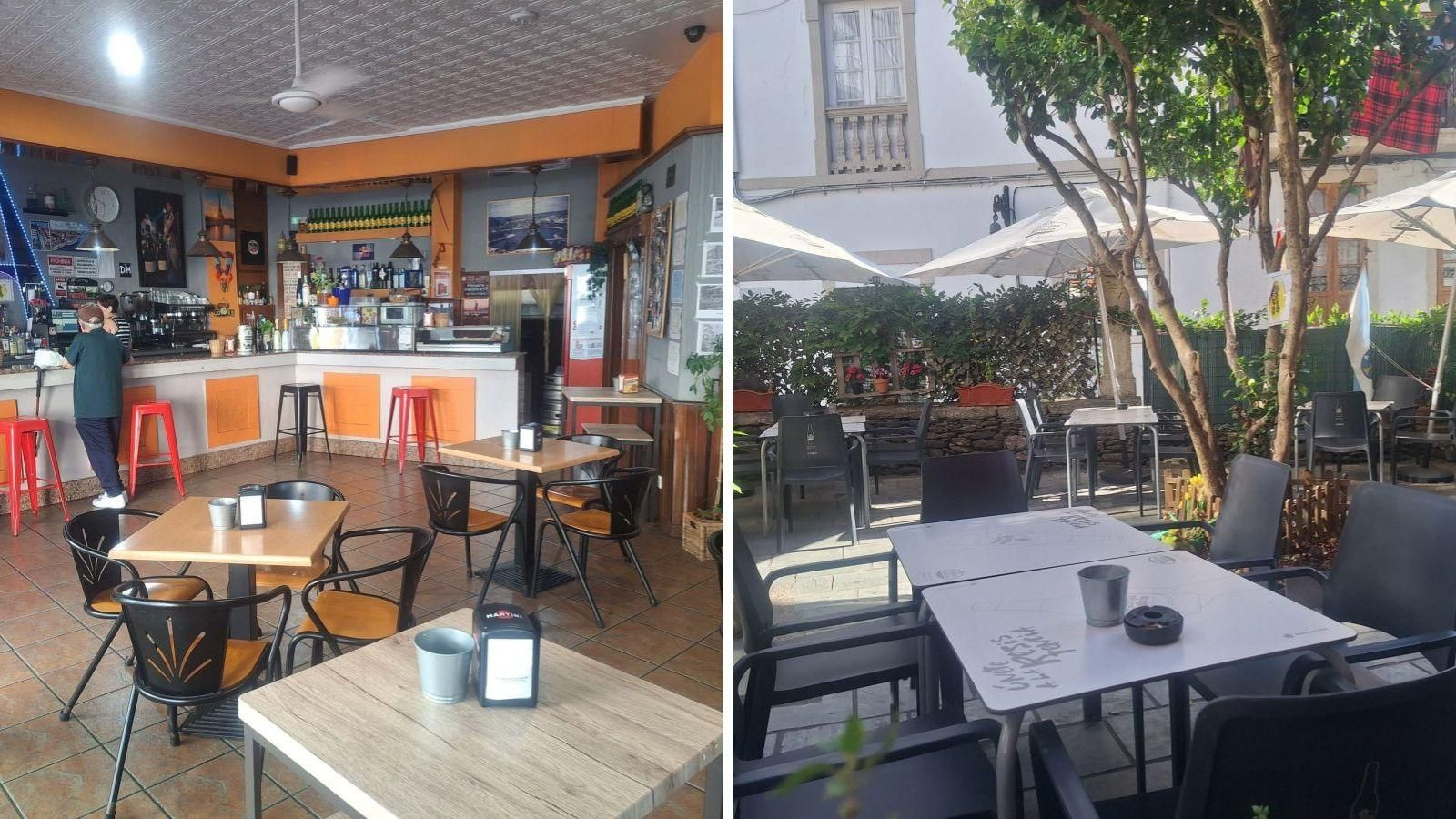 Interior del local y la terraza.