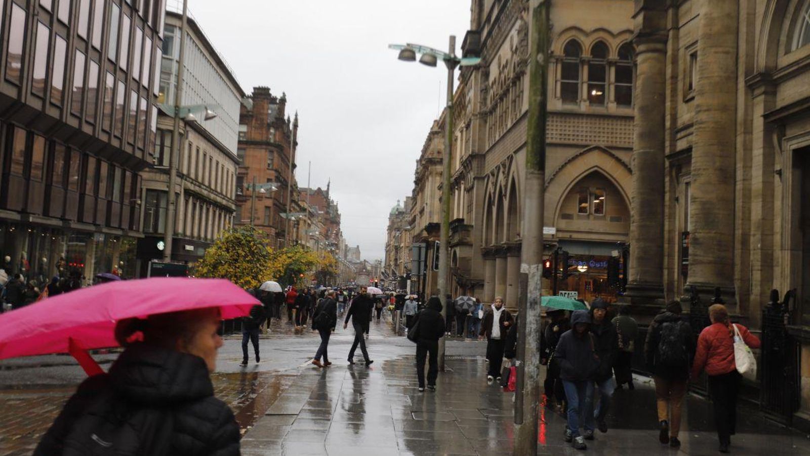 Un Glasgow lluvioso, la nota predominante de la semana.
