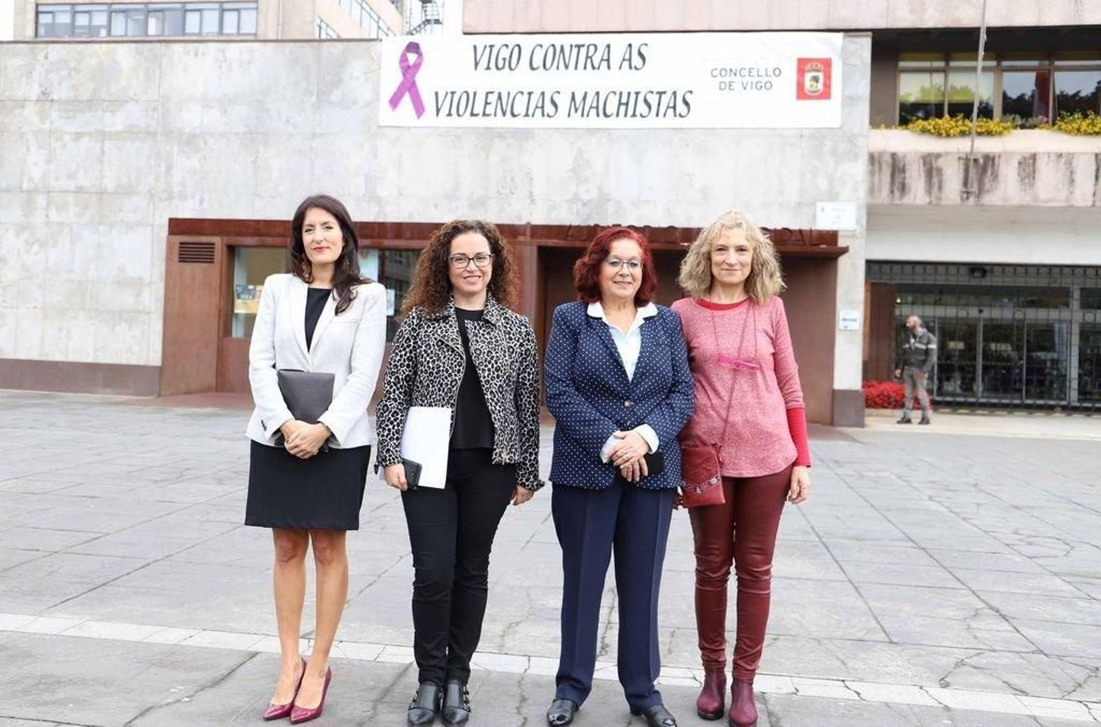 Desde la izquierda María Dapena, jefa de Recursos Humanos; Olga Gómez Corbal, viceinterventora; Loli Espiño, jefa de Régimen Interior y María Jesús Magdalena, jefa de Tributos.