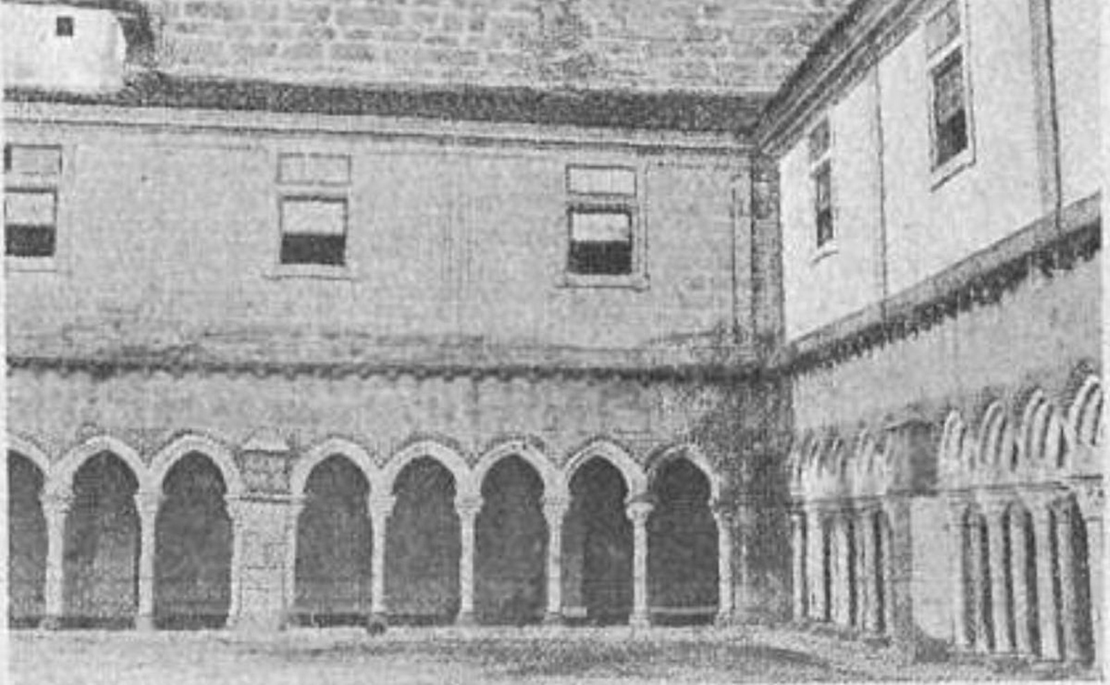 BNE. Claustro del exconvento de Santo Domingo de Ourense.