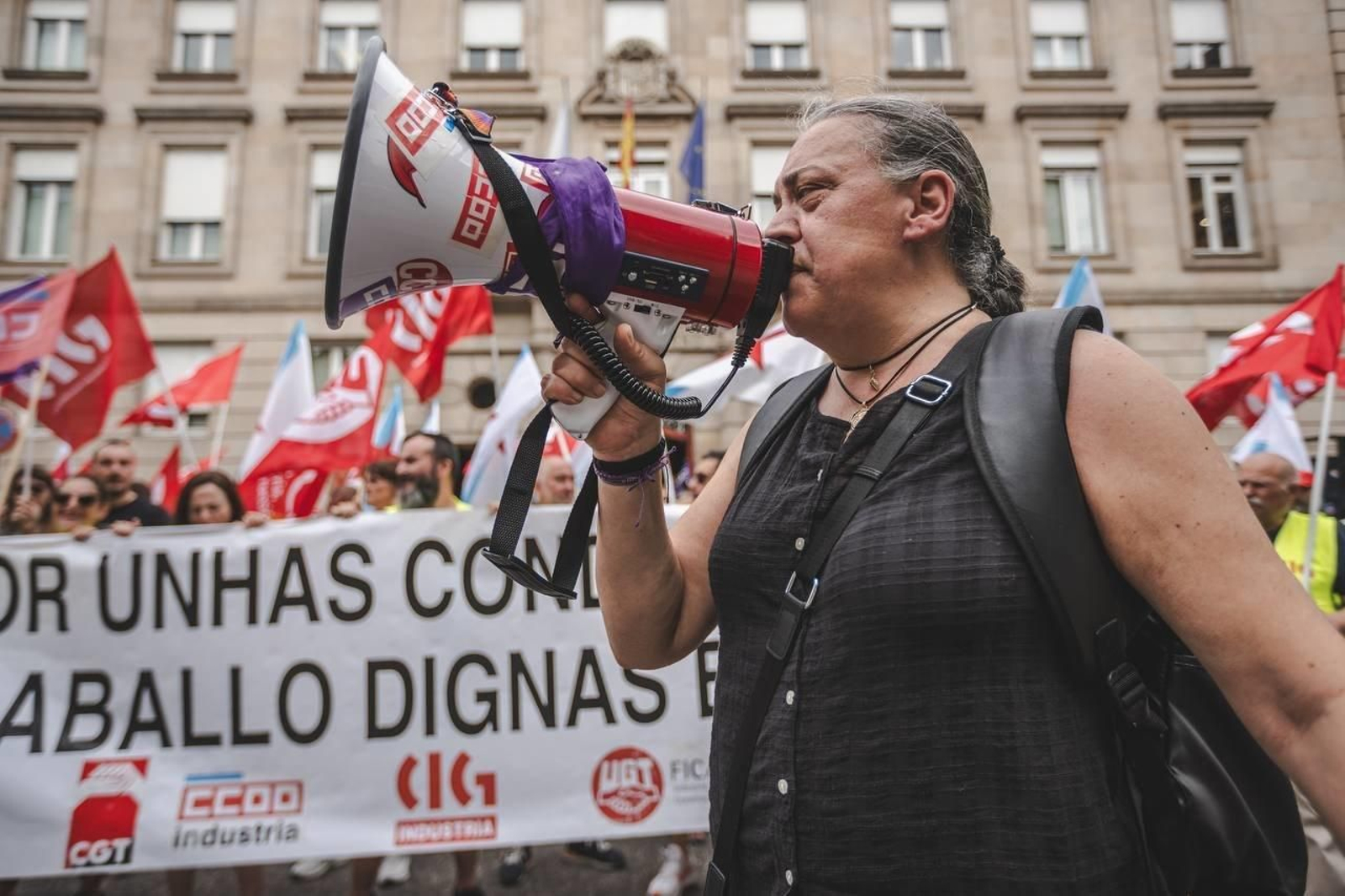 Los trabajadores de Coasa reclaman condiciones de trabajo dignas en Ourense. (Foto: José Paz)