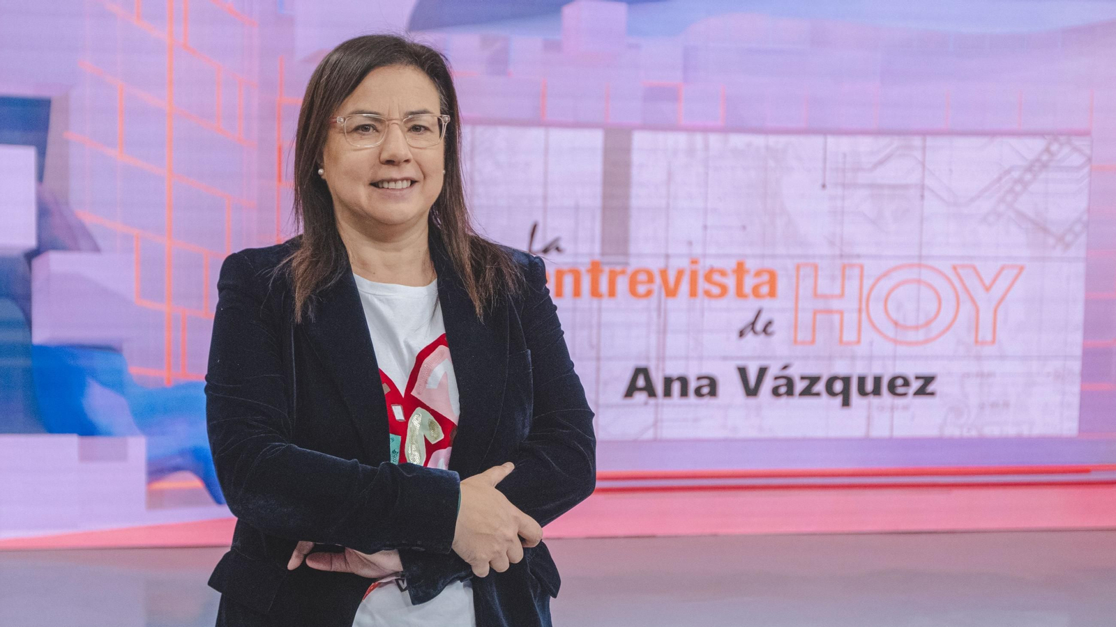 Ana Vázquez, en el plató de Telemiño