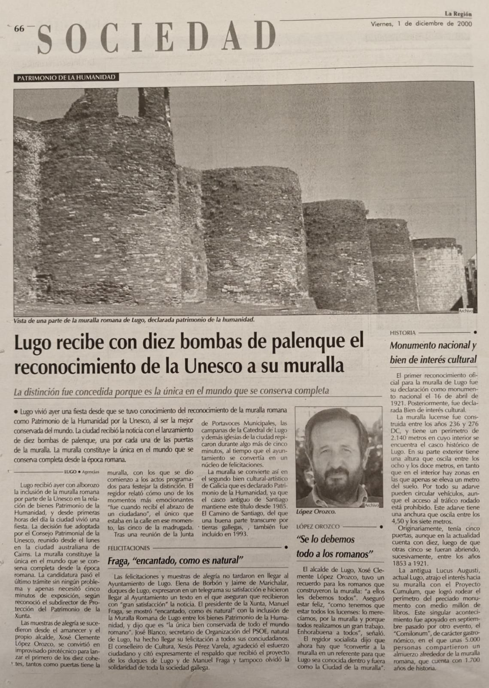 Una página de la sección: Sociedad