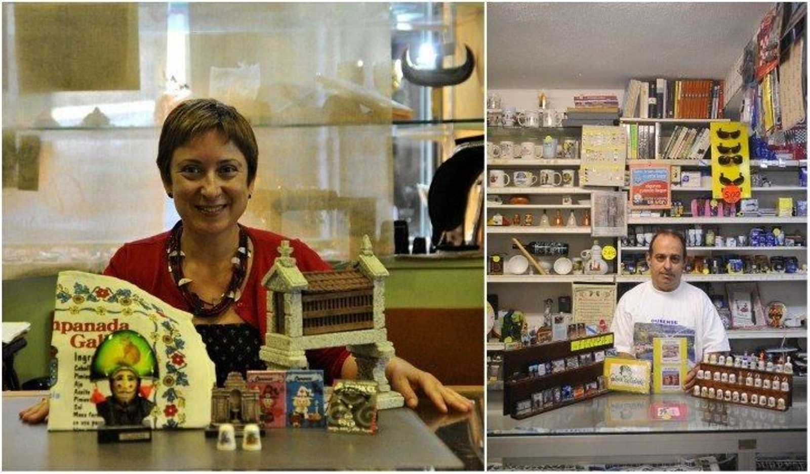 Susana Álvarez, de Tenda Artesana.; y Cardoso, de Las Acacias, posa con sus productos.