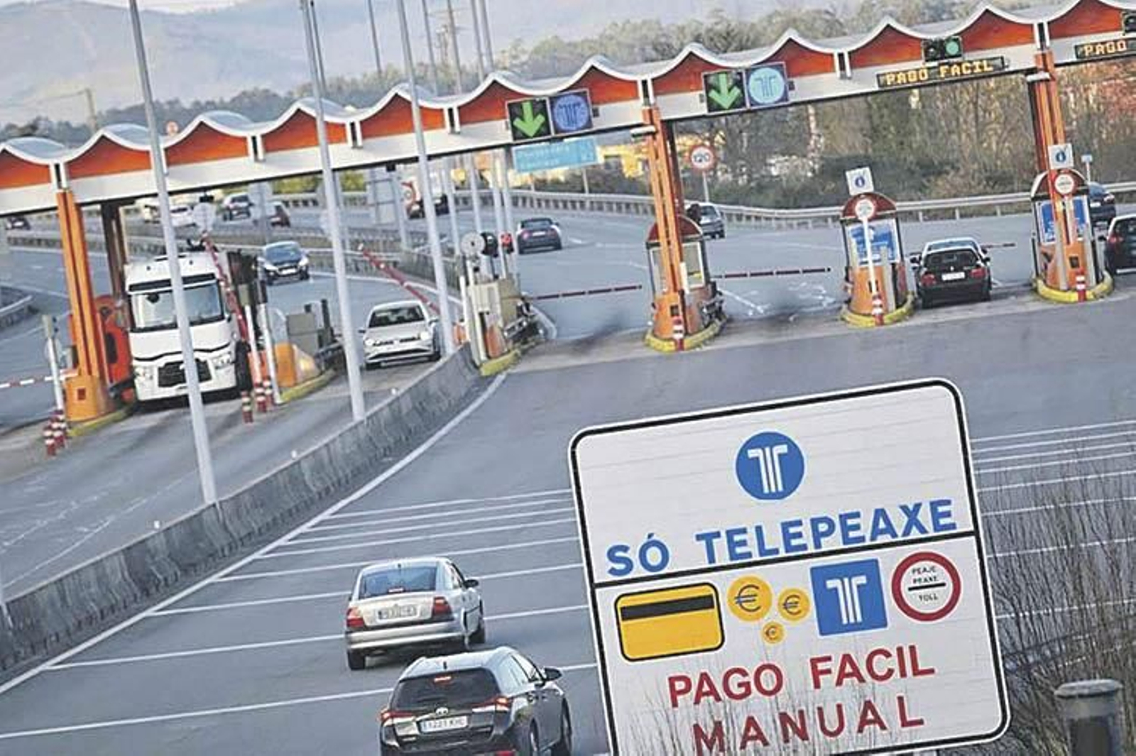 Área de peaje en la AP-9 en Pontevedra.