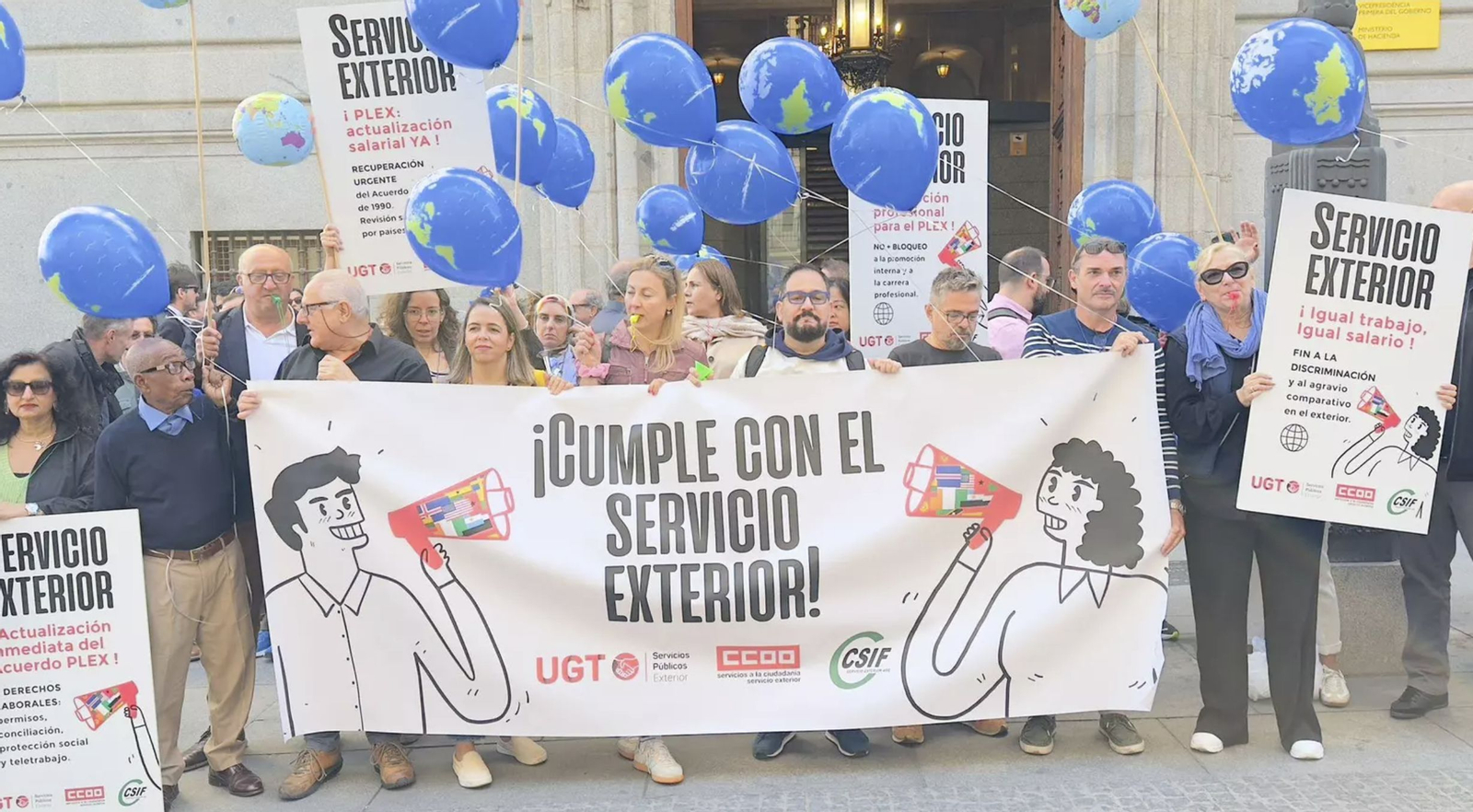 Manifestación del personal del servicio exterior en Madrid