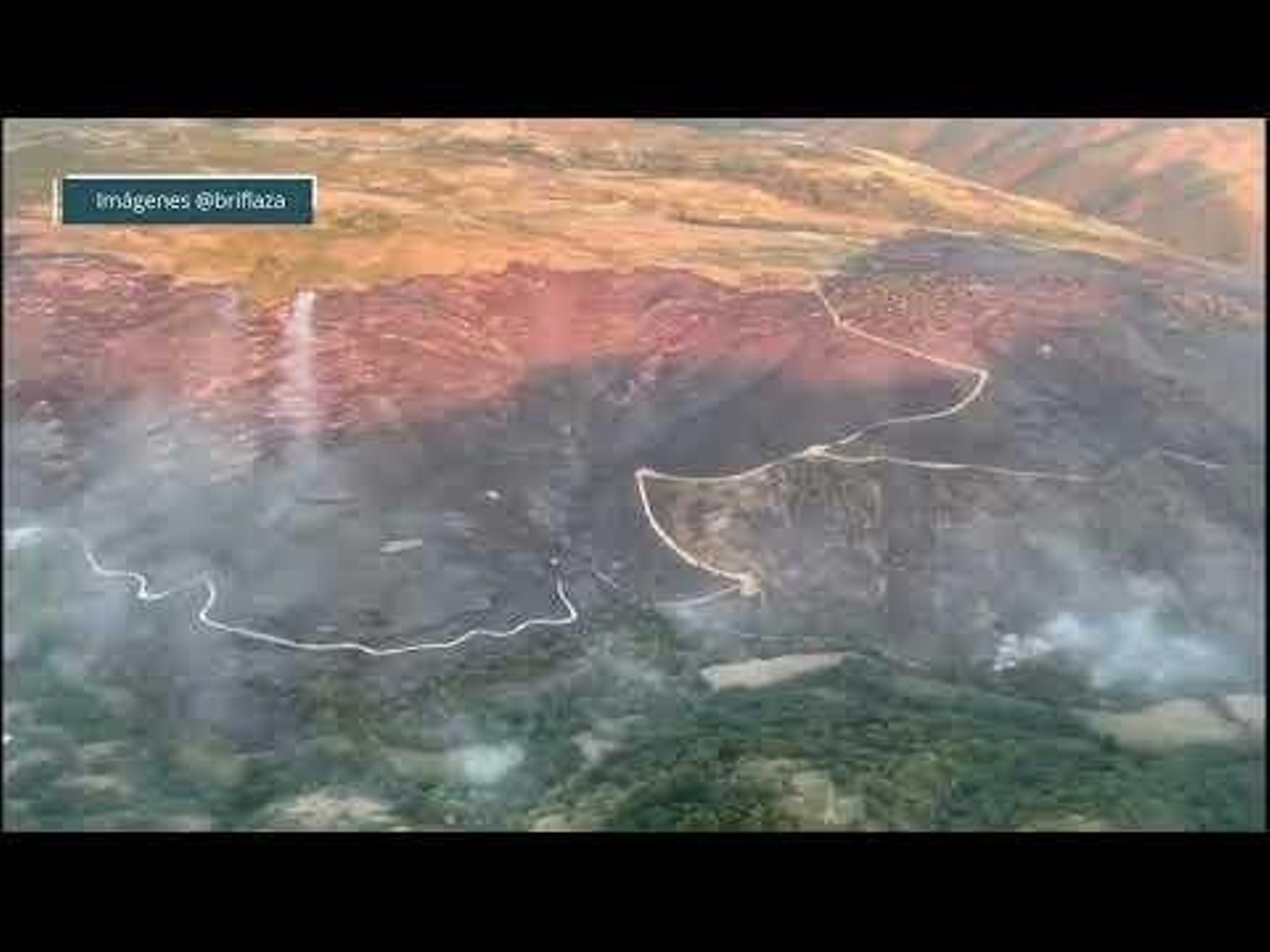 Continúa activo o incendio forestal do concello ourensán da Gudiña