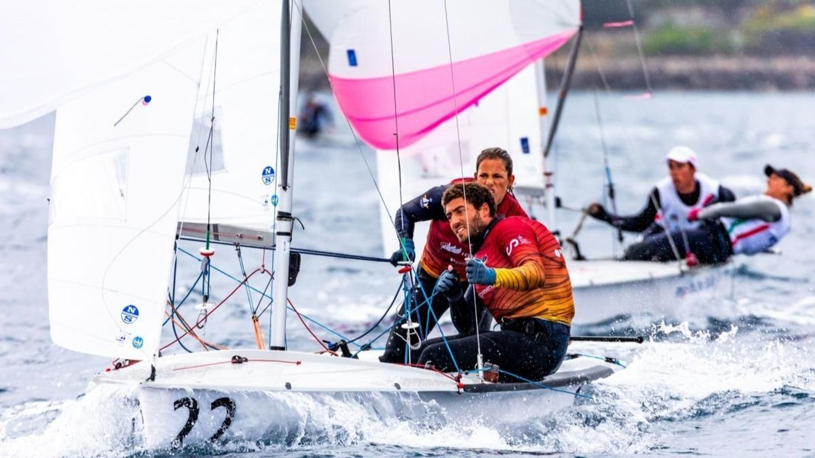 El vigués Nico Rodríguez y la barcelonesa Silvia Mas, en el Europeo.