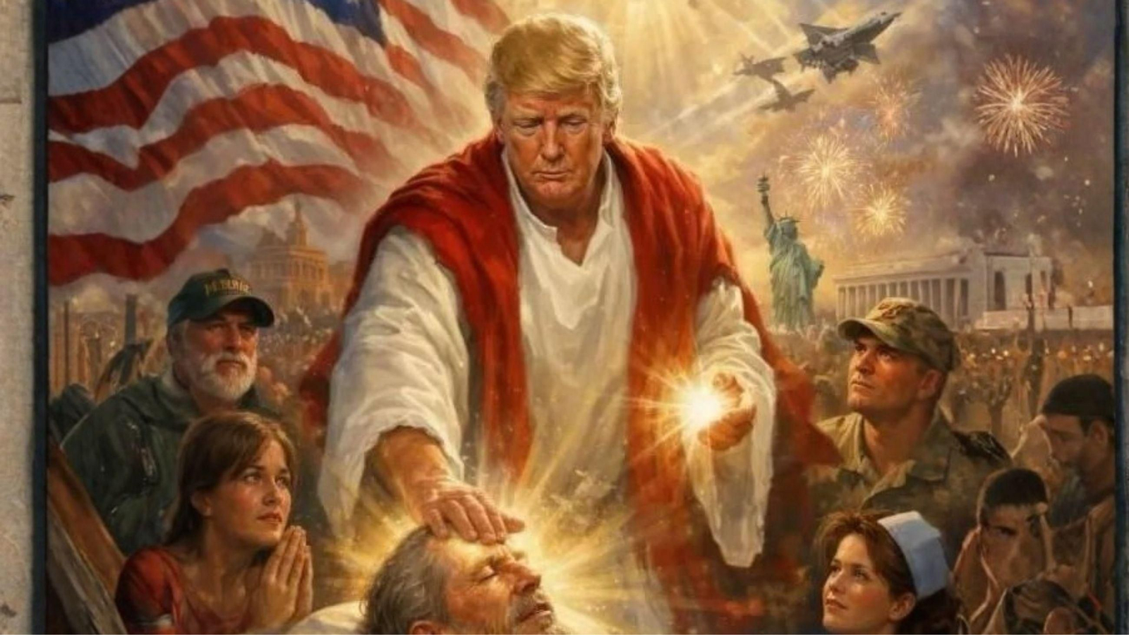 Imagen publicada por Trump junto a sus críticas al papa