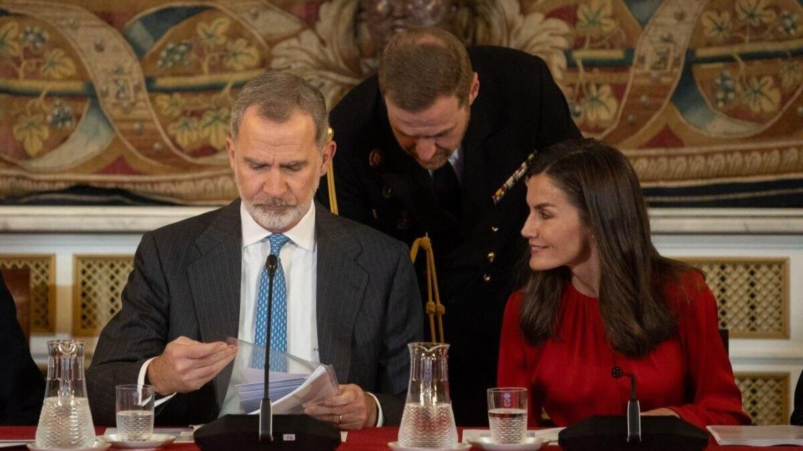 El rey Felipe VI y la reina Letizia, en la reunión del Patronato de la Fundación Princesa de Girona.