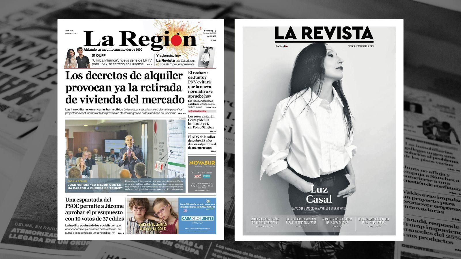 Las portadas de La Región de este jueves.