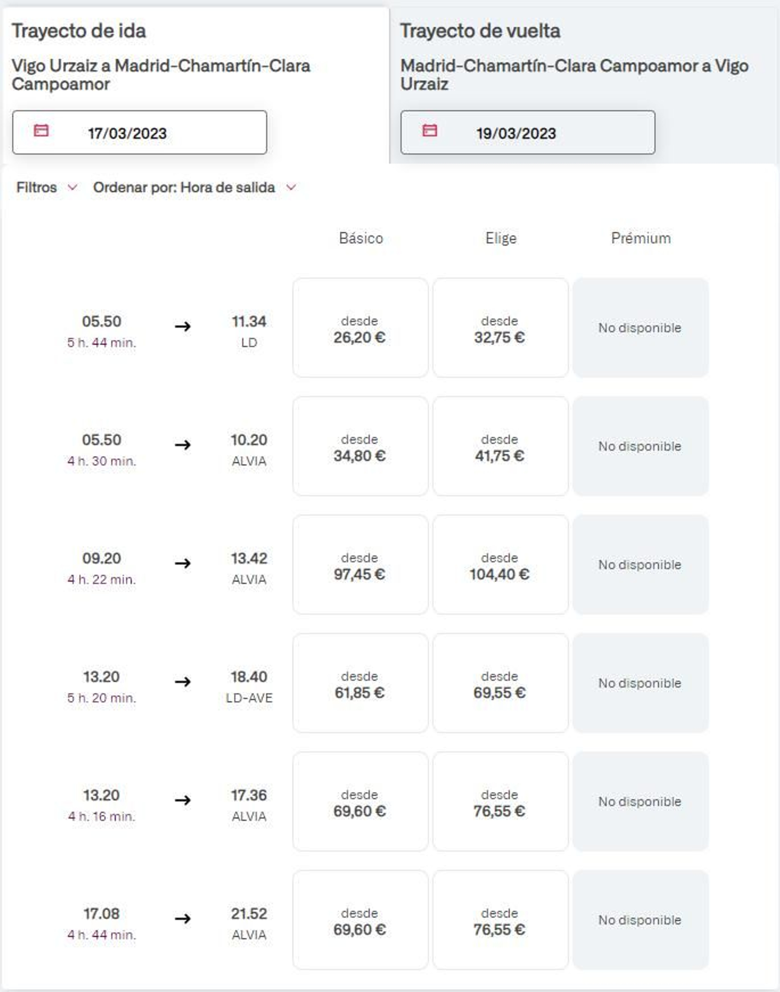 Trenes a Chamartín.