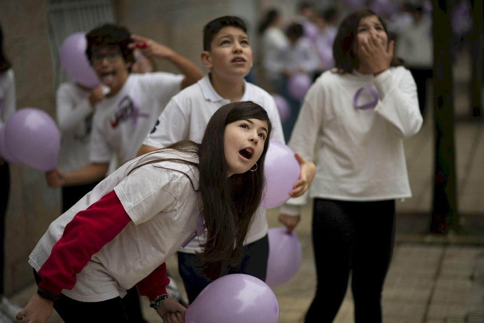 Acto organizado por el alumnado del IES 12 de Outubro, CEIP Prácticas e IES Blanco Amor.
Foto: Xesús Fariñas