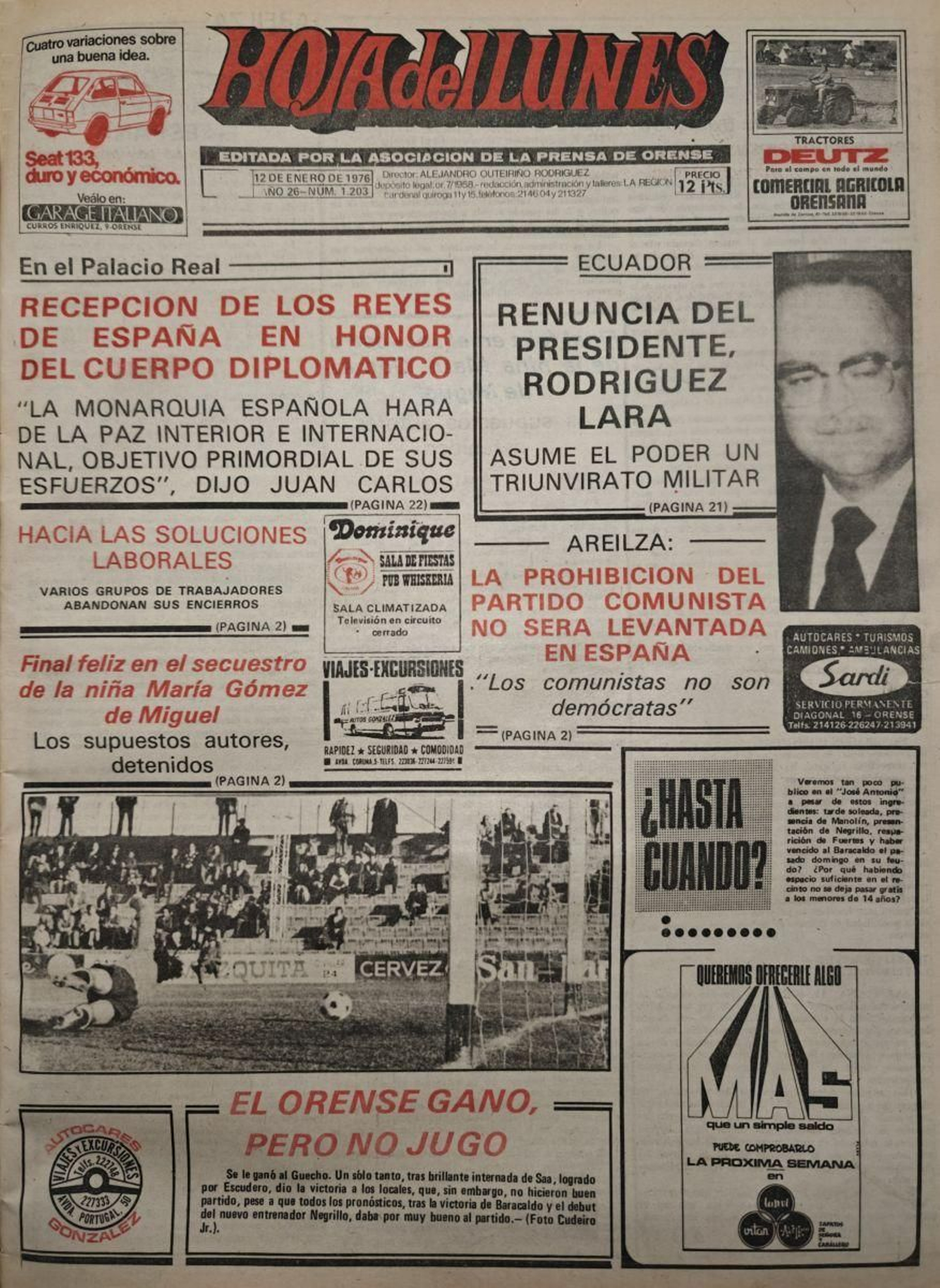 La primera 12 de enero de 1976