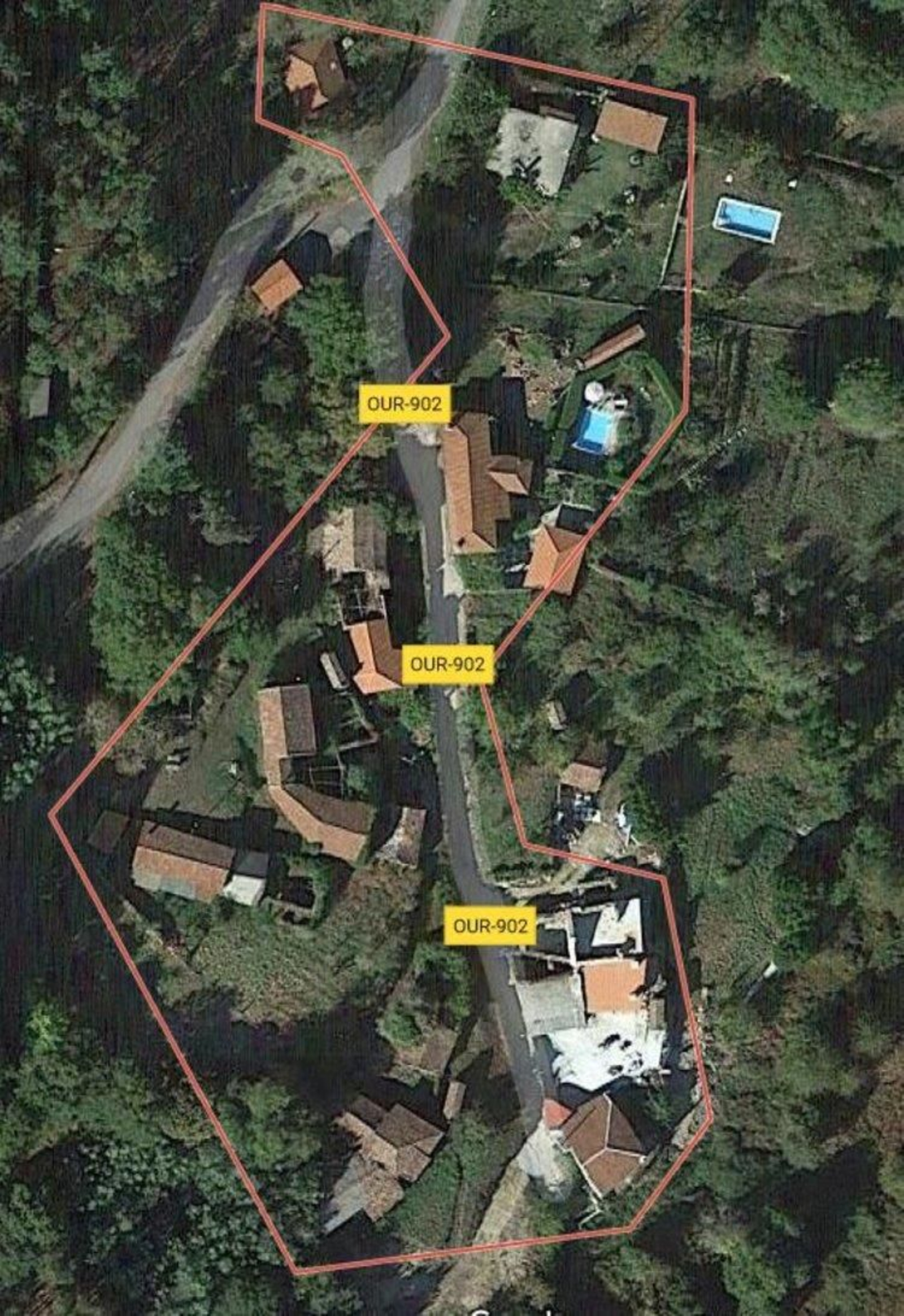 La aldea de Medela, en la que reside un habitante. Se vende casa del 1760.  (GOOGLE MAPS)