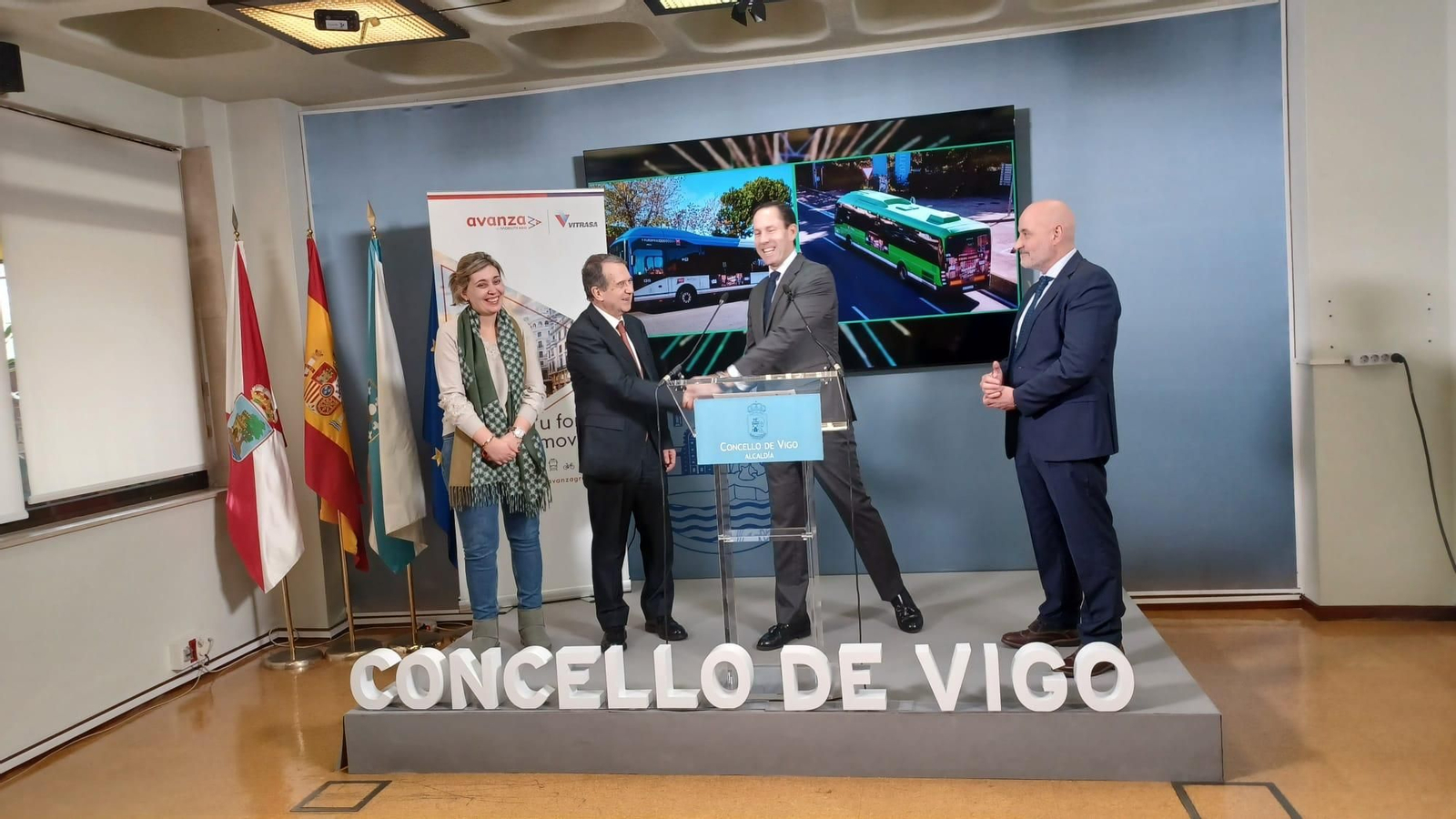 Un instante de la presentación de la campaña, ayer en la Alcaldía.