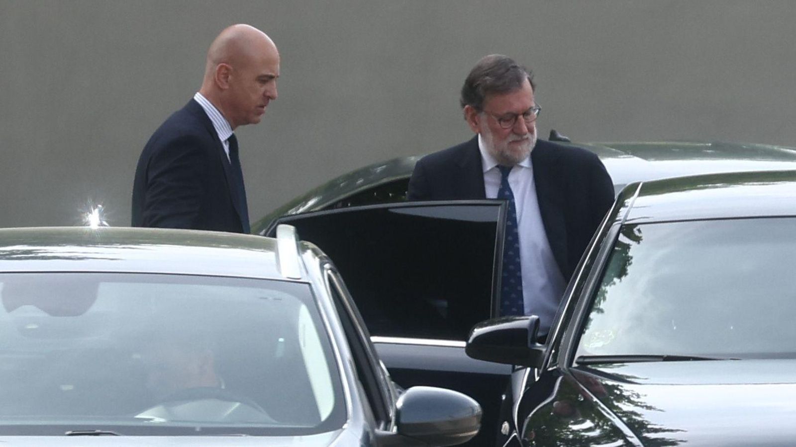 El expresidente del Gobierno, Mariano Rajoy, a su salida de la Audiencia Nacional.