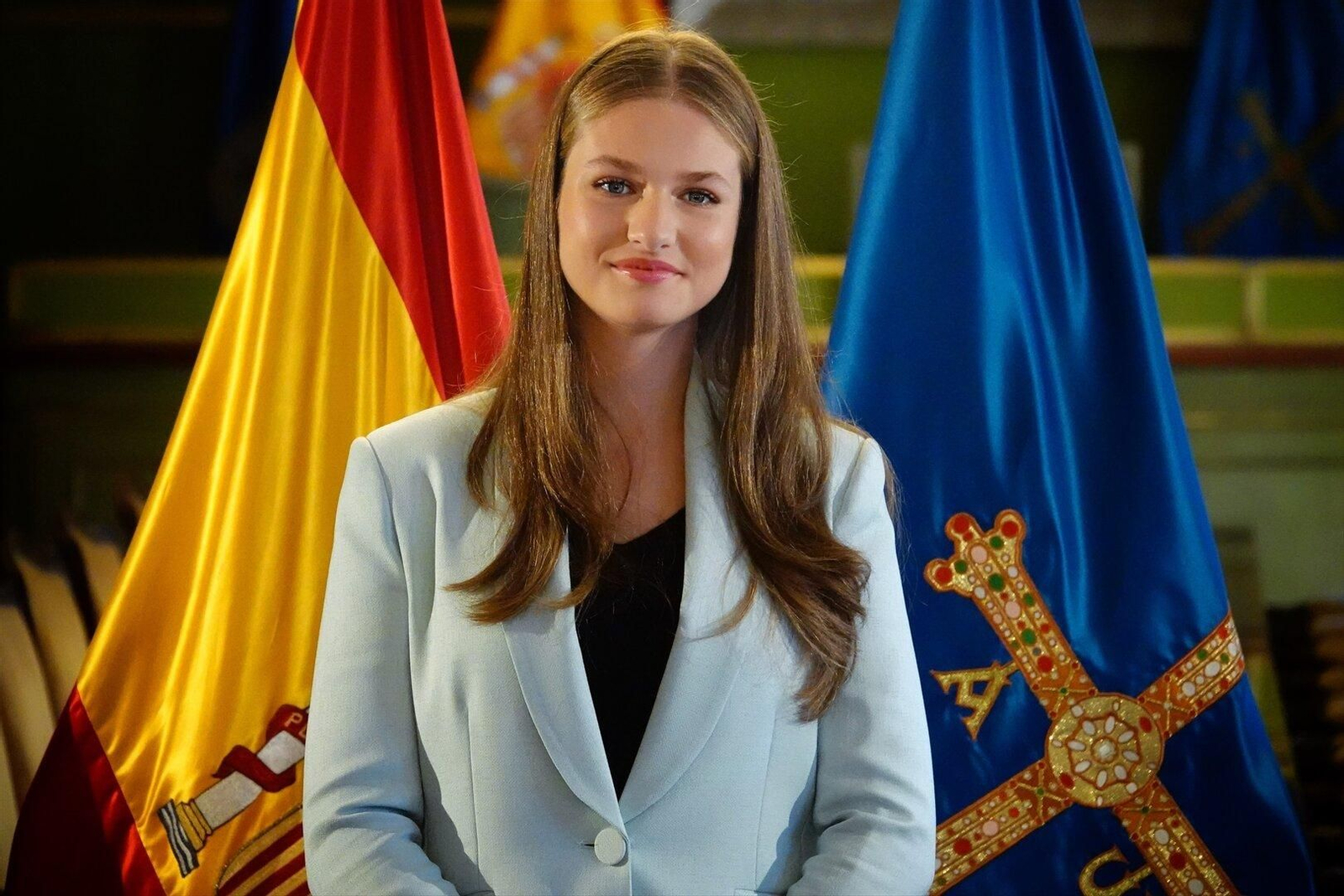 La Princesa Leonor, durante el recibimiento del título de Alcaldesa Honoraria de Oviedo, en la plaza de la constitución del Ayuntamiento de Oviedo, a 24 de octubre de 2024, en Oviedo, Asturias (España).