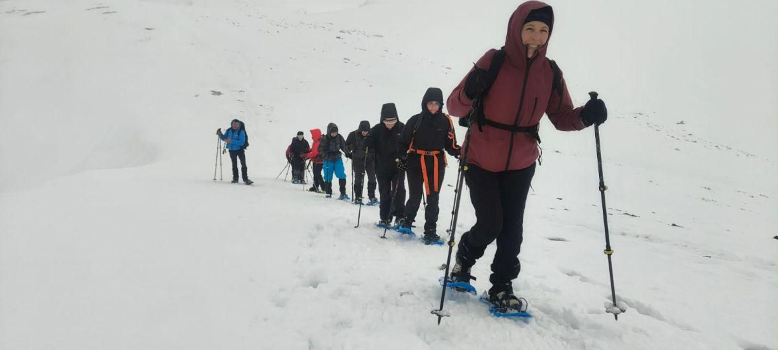 Ruta con raquetas de nieve realizada en las últimas horas, en A Veiga.