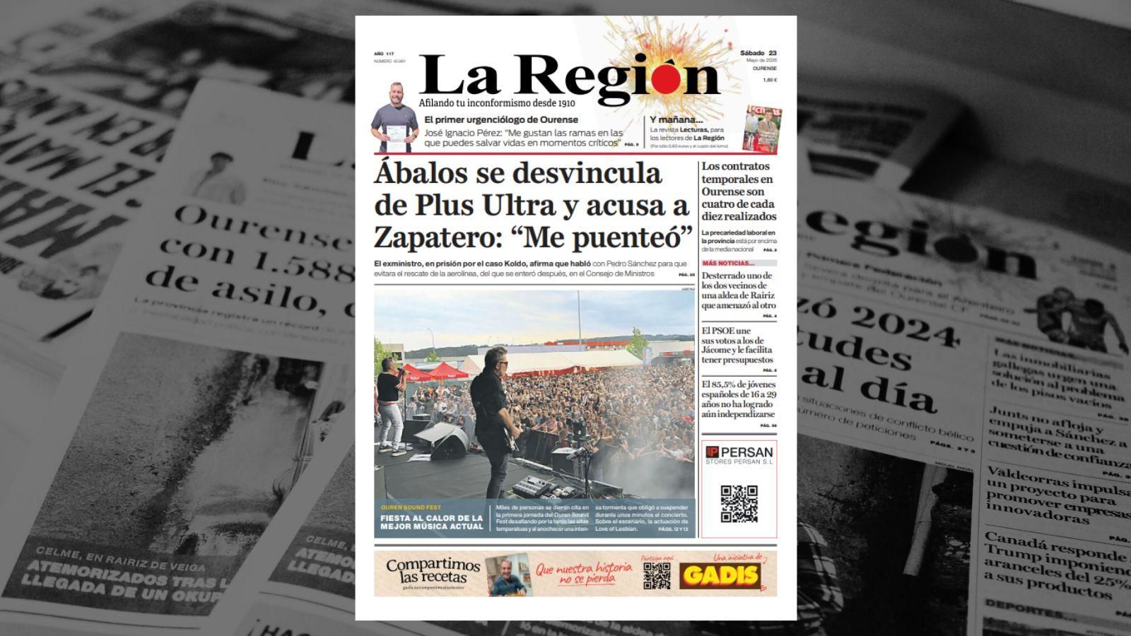 Los titulares de La Región de este sábado, 23 de mayo