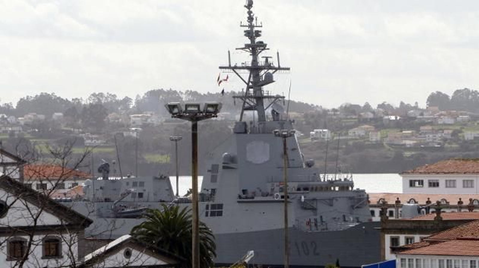 La fragata, en el Arsenal de Ferrol