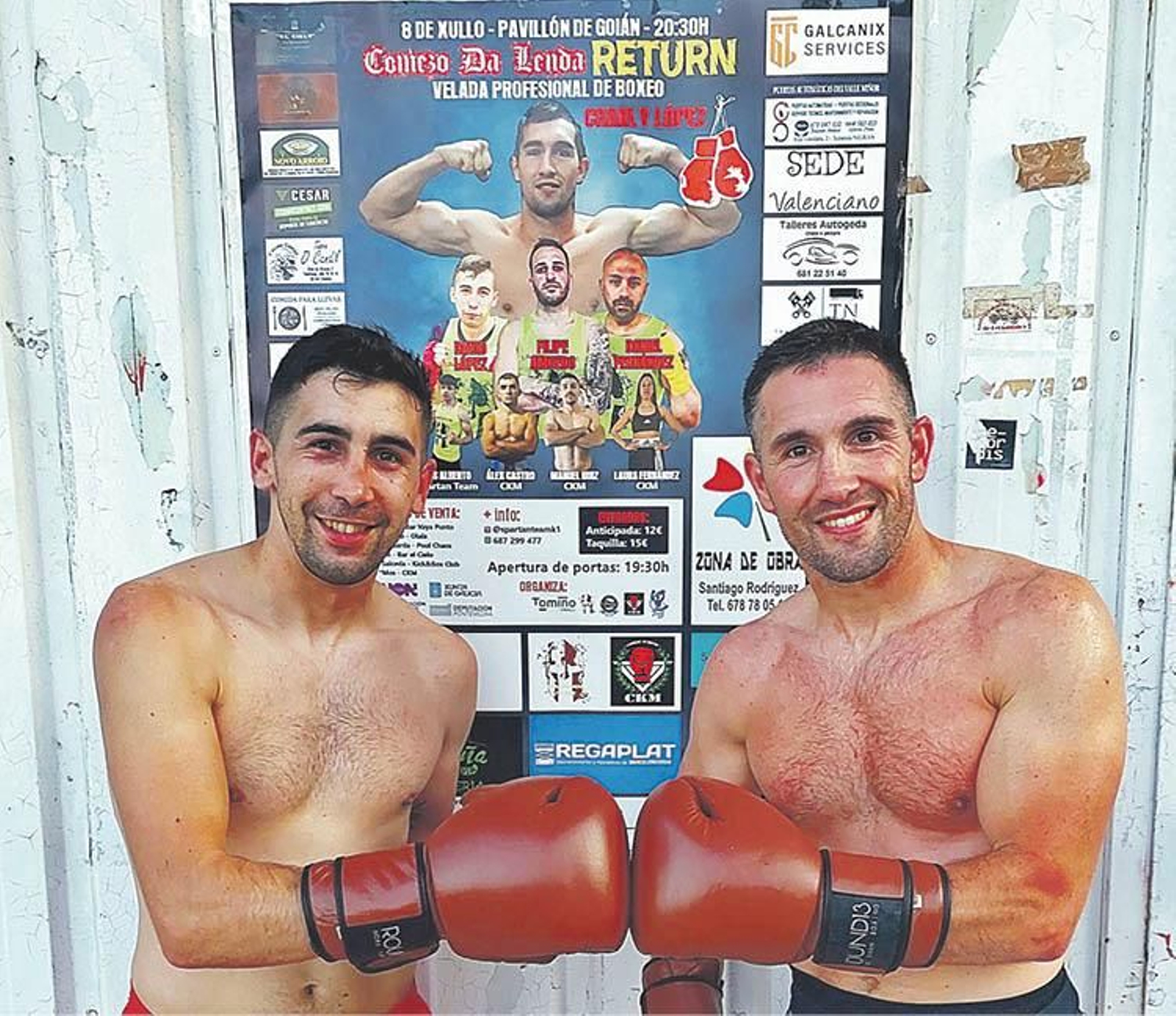 Los hermanos tomiñeses Charly y David López, organizadores de la velada.