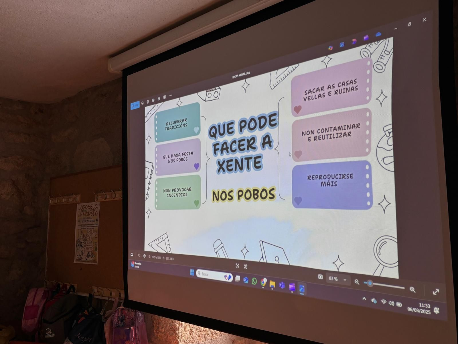 Algunas de las conclusiones a las que llegaron los niños de O Viso sobre la desplobación rural.