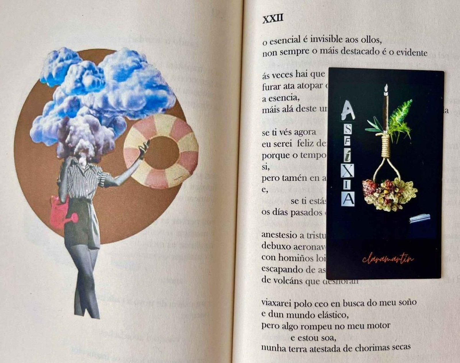 “Asfixia”, libro de poemas e colaxes  de Clara Martín.
