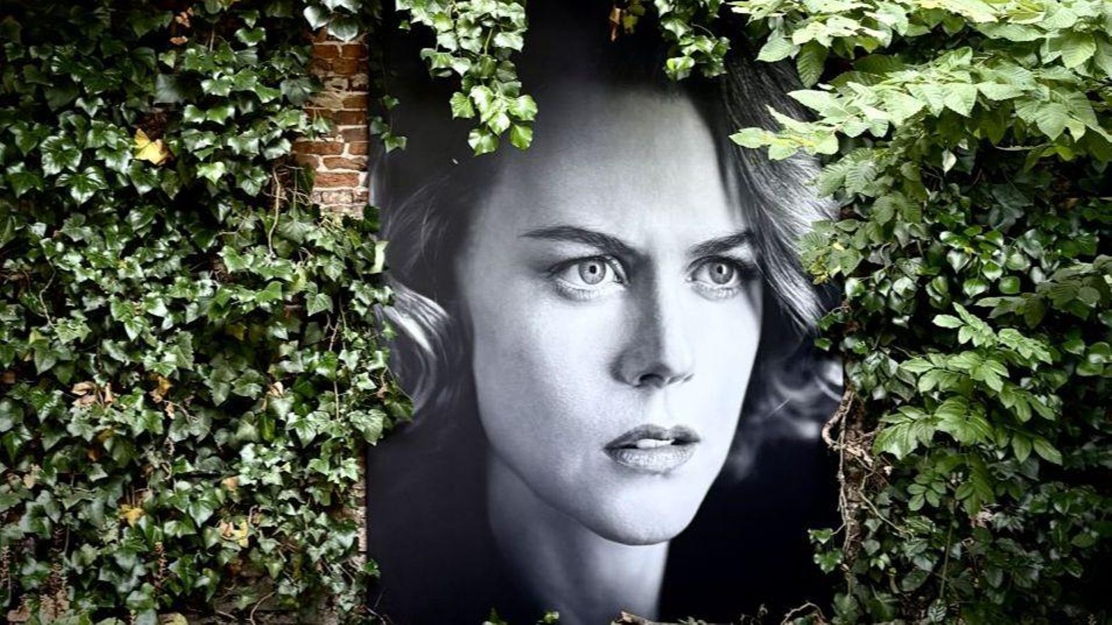 Nicole Kidman, oculta entre la vegetación.