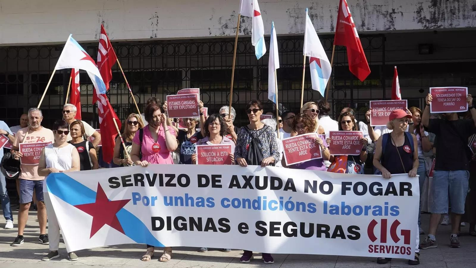 Una protesta de trabajadores del SAF.