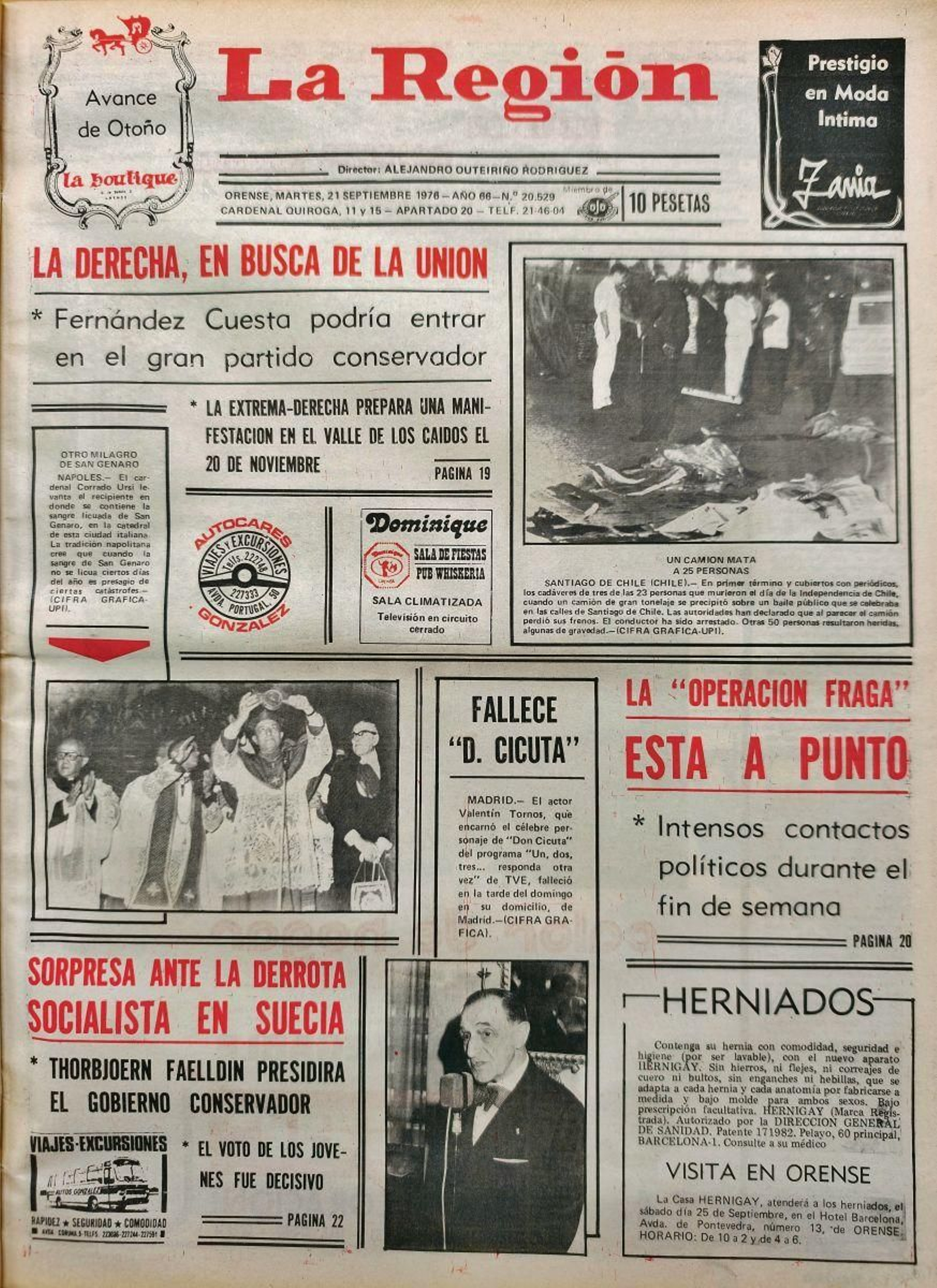 La primera 21 de septiembre de 1976.