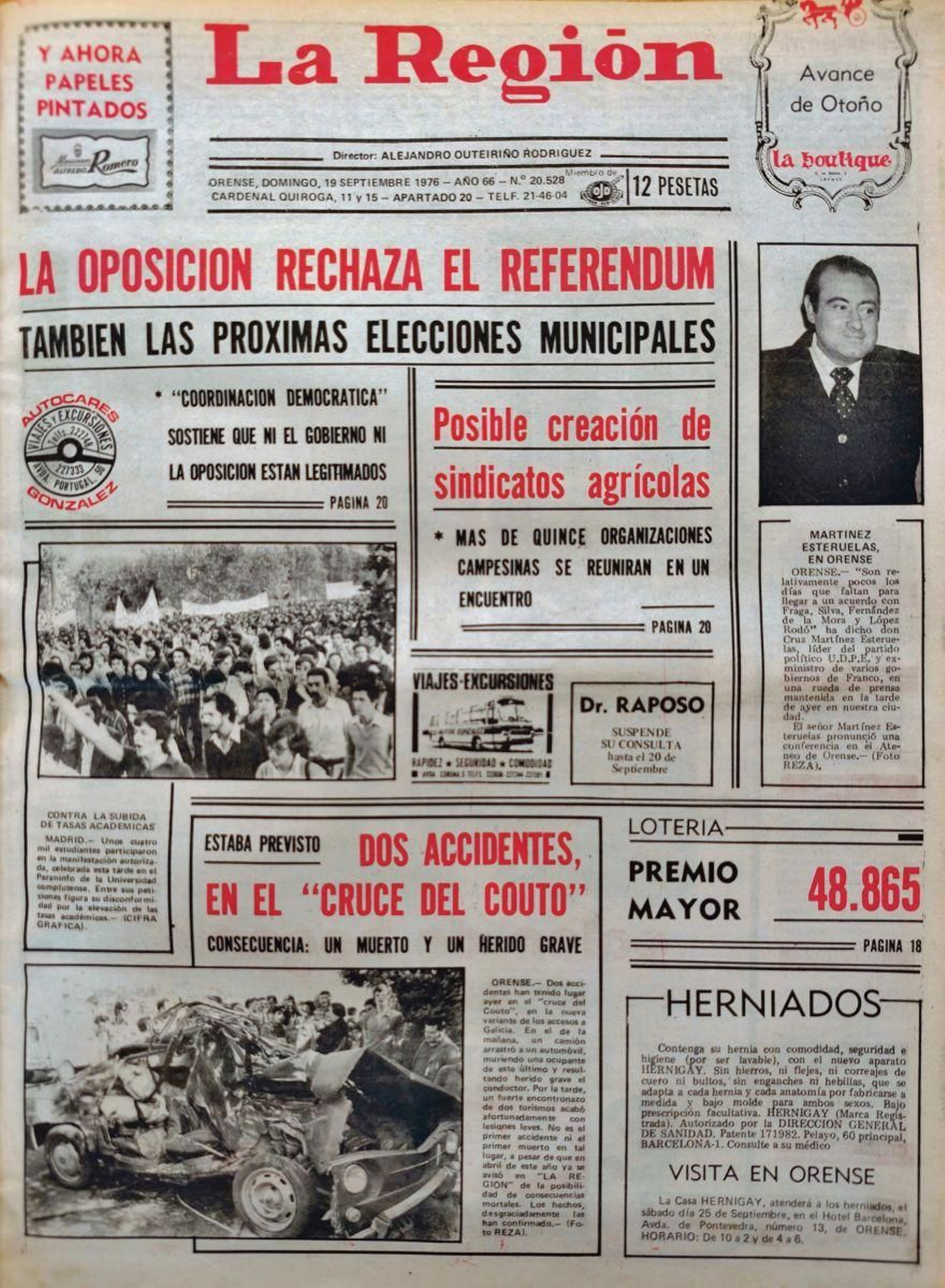 La primera 19 septiembre 1976.