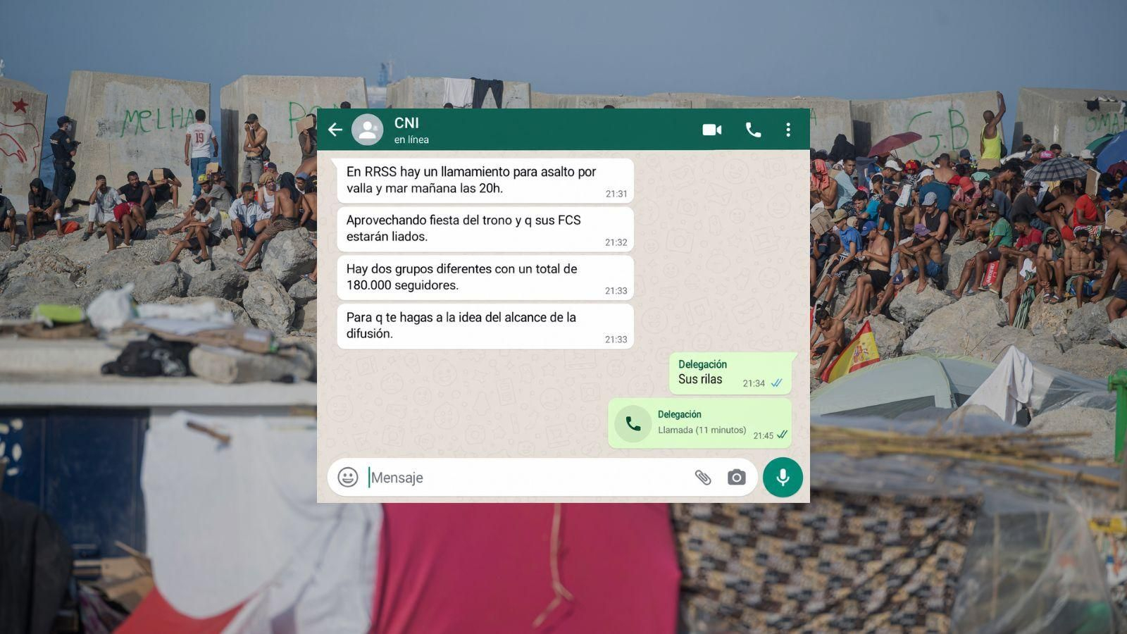 Recreación de los mensajes enviados por el CNI