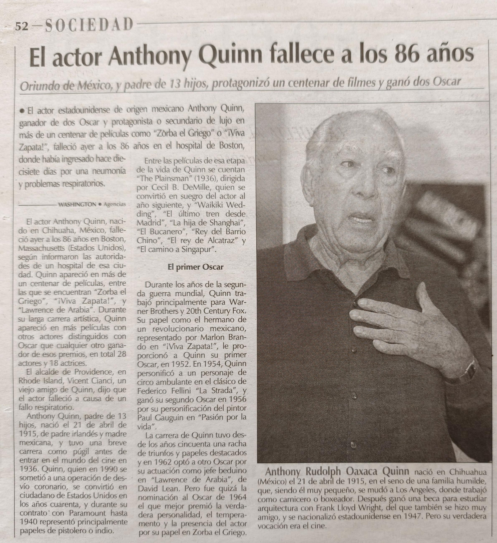 4 de junio de 2001.