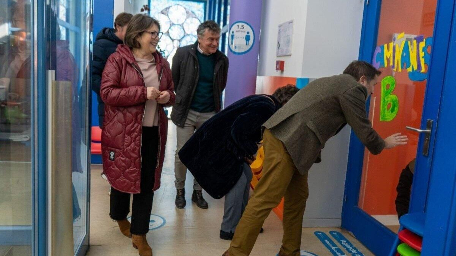 Un momento de la visita a la escuela infantil de Xinzo de Limia.