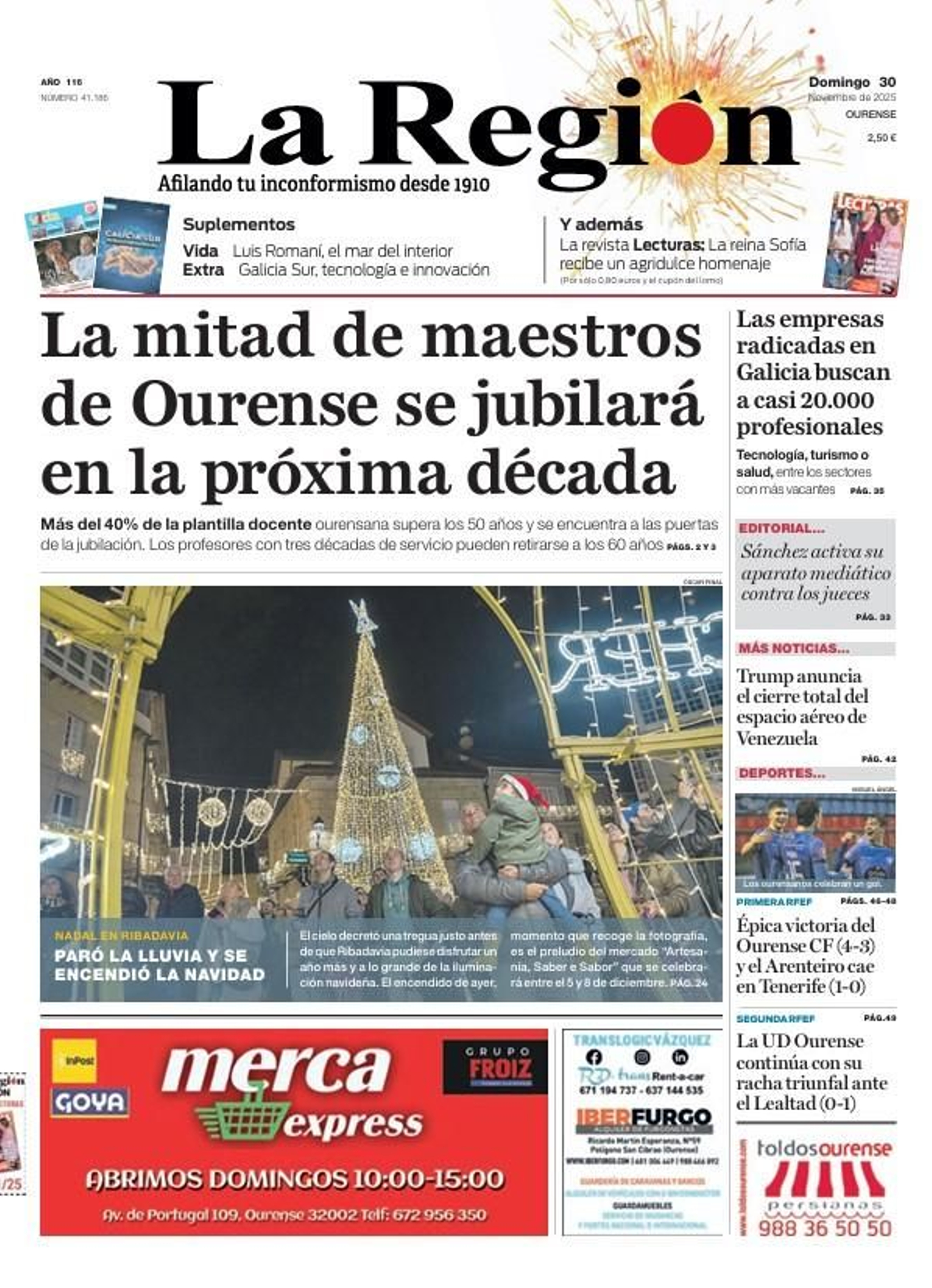 La portada de La Región