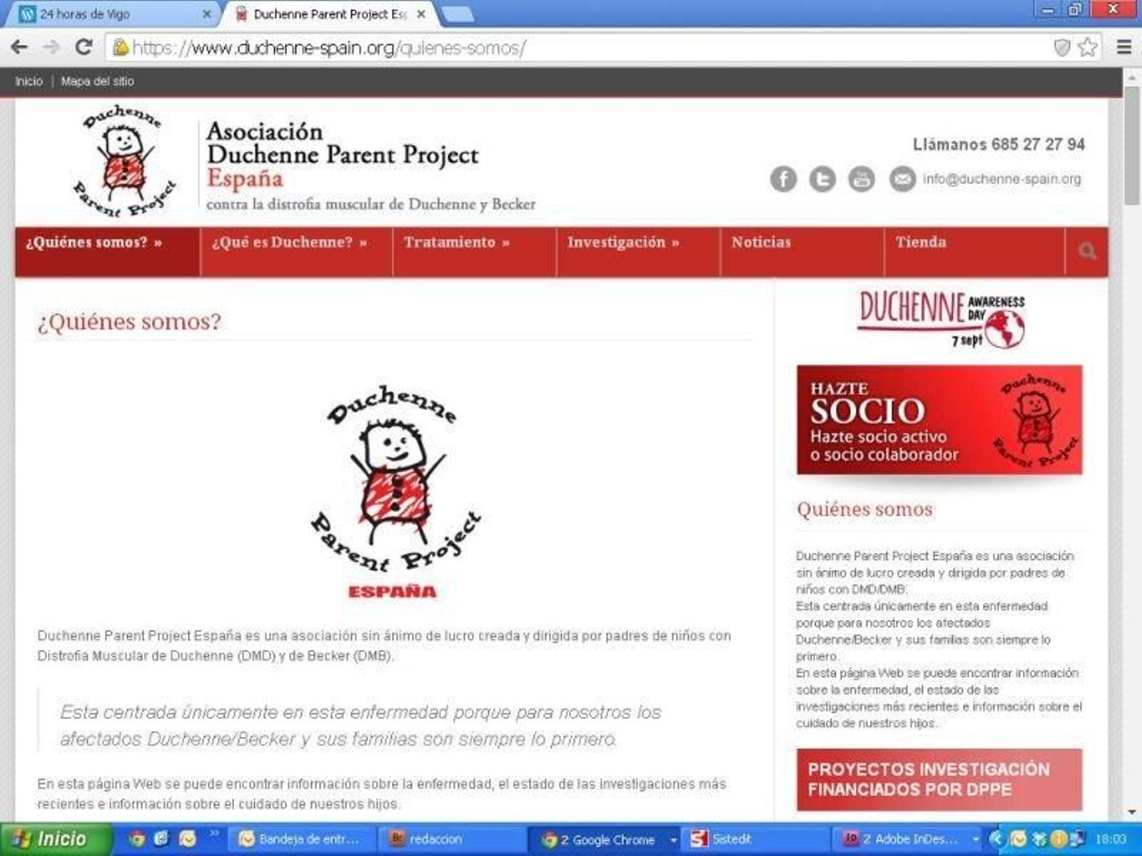 La asociación de padres de enfermos de Duchenne quiere que se investigue más.