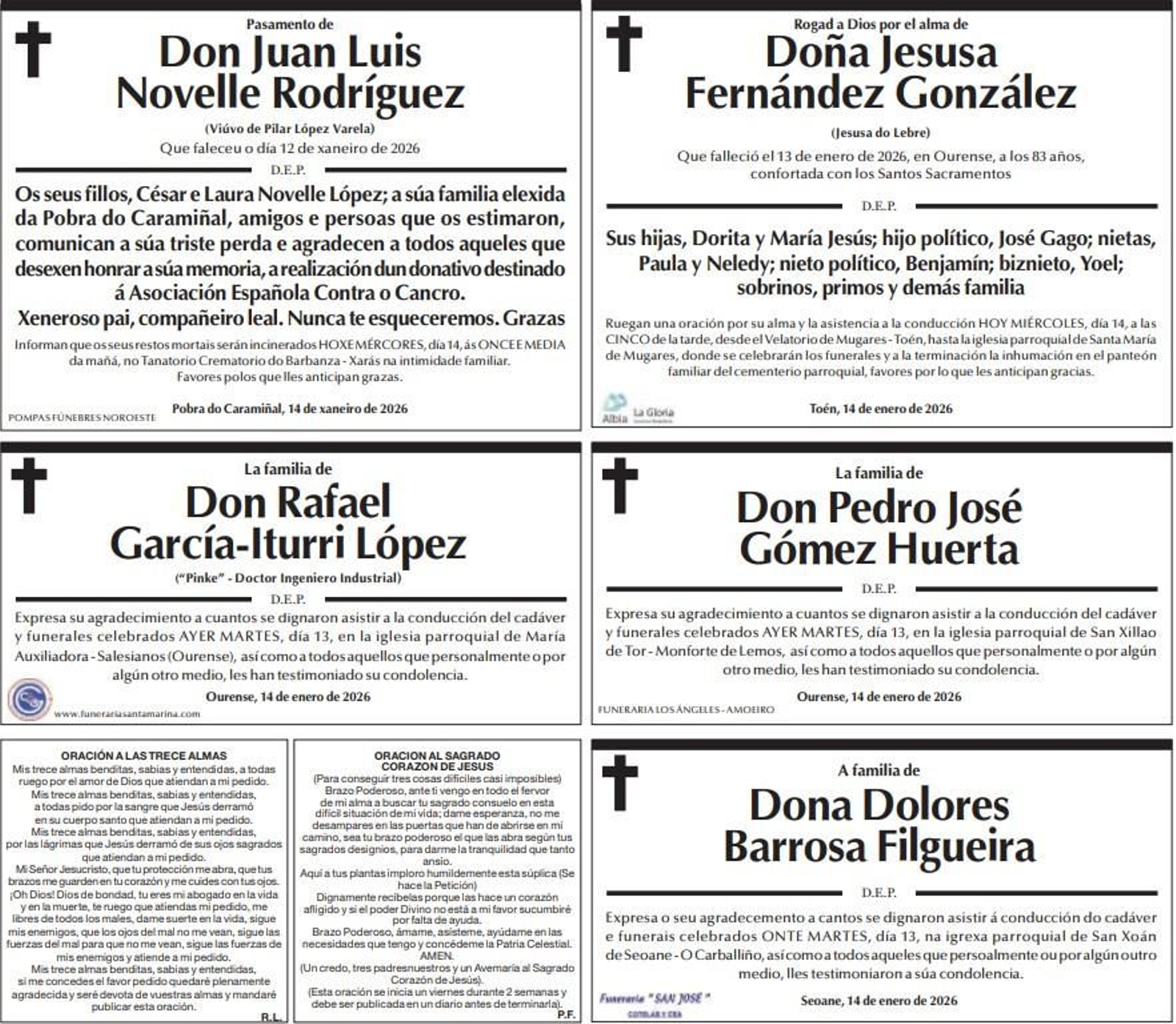 Las despedidas de este miércoles