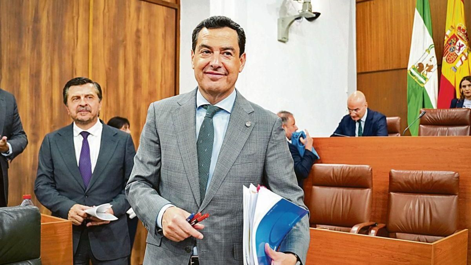 Juanma Moreno, tras finalizar el debate de investidura.