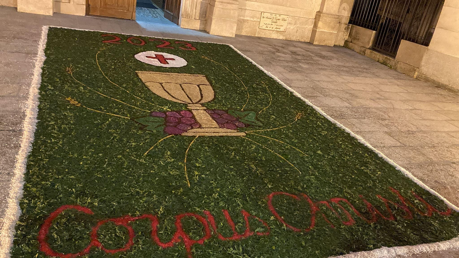 Detalle de una alfombra del Corpus Christi en Xinzo de Limia