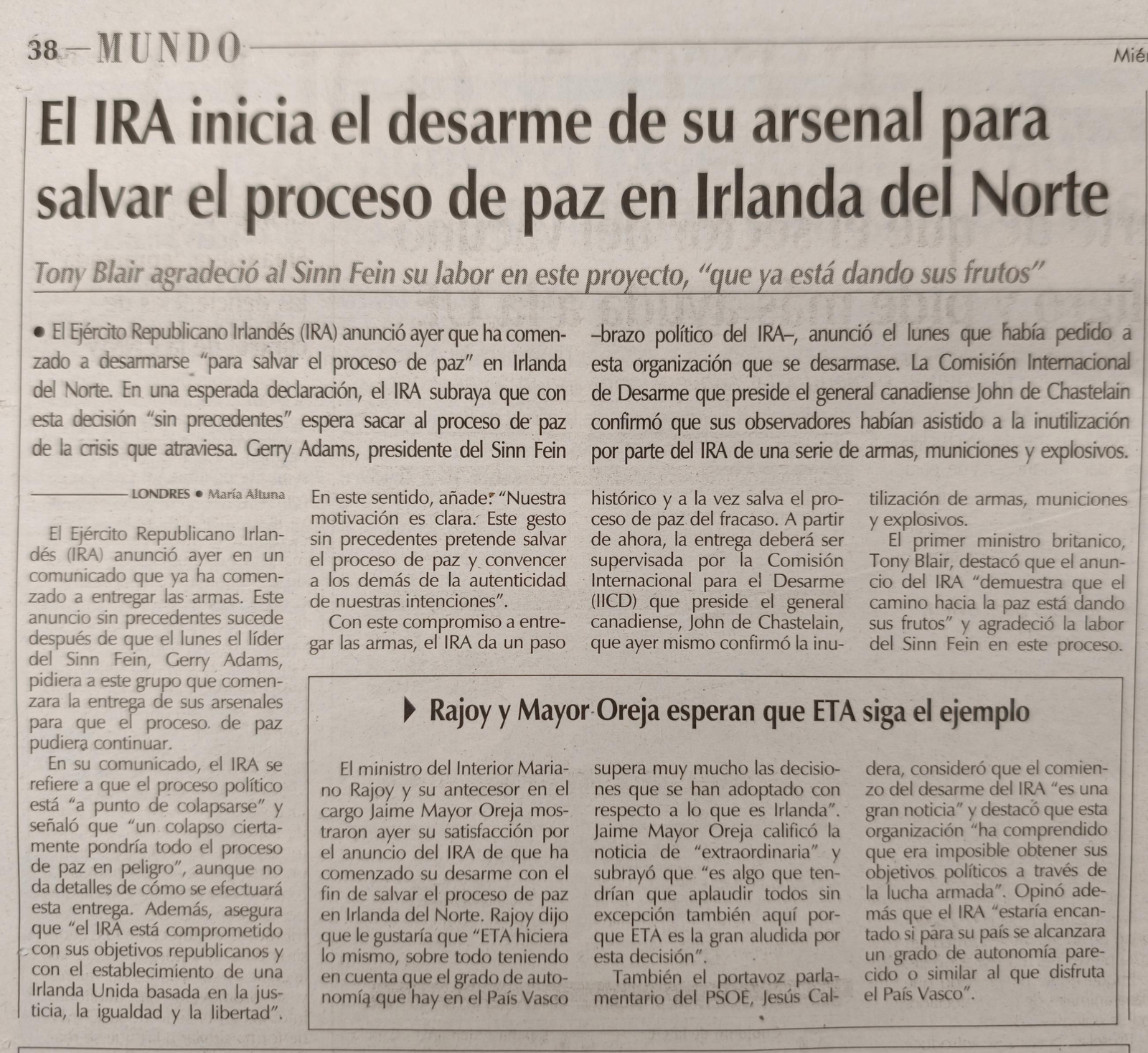 24 de octubre de 2001.