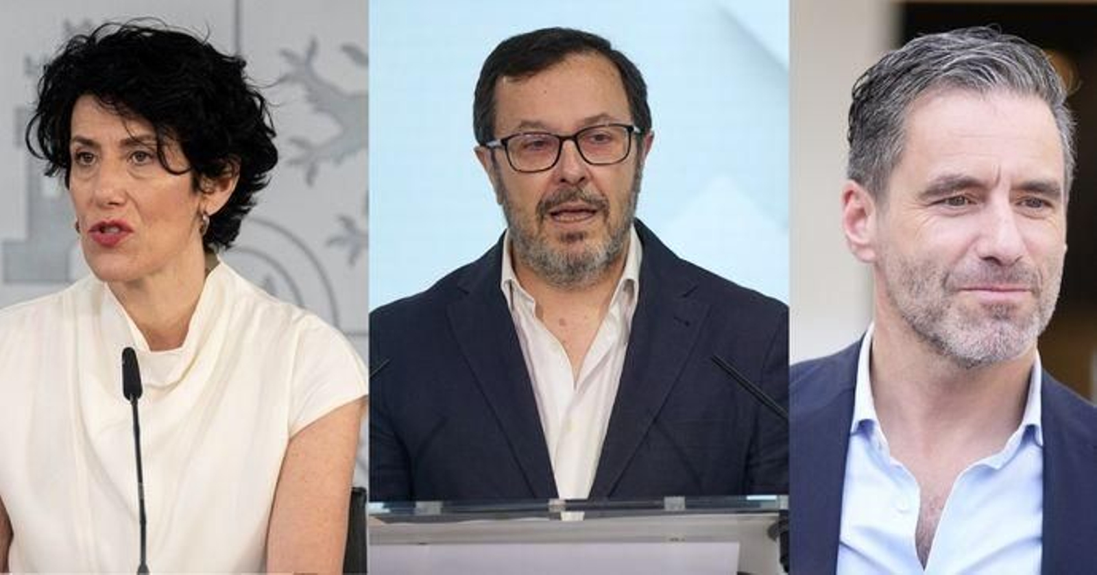La portavoz del gobierno Elma Saiz (por la izquierd) Jose Antonio Fúster en el centro, portavoz de Vox, y Borja Semper del PP