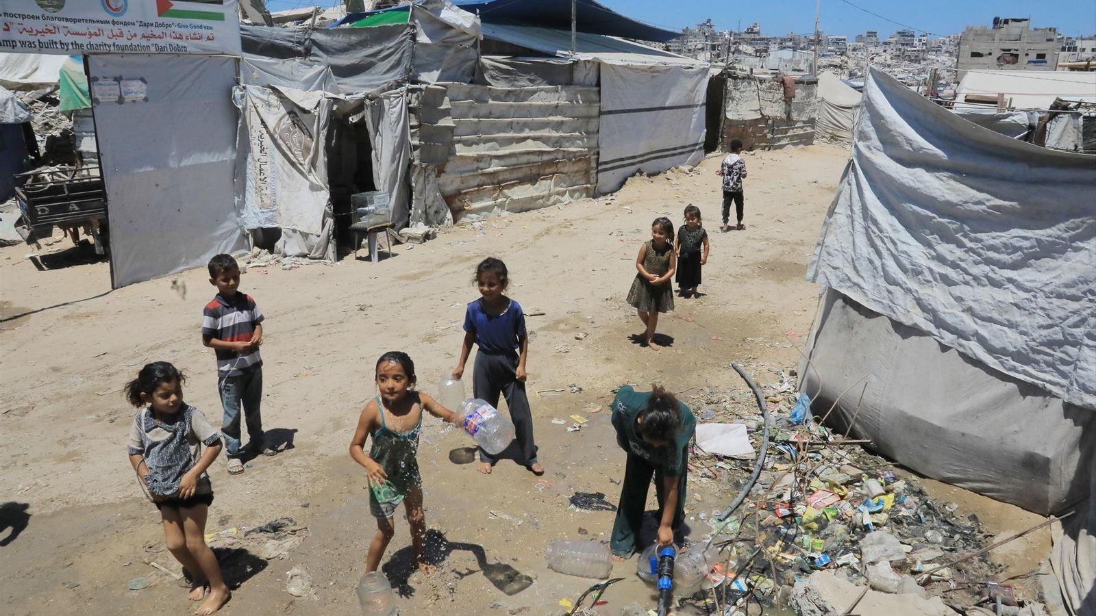 Los niños, la vida en Gaza