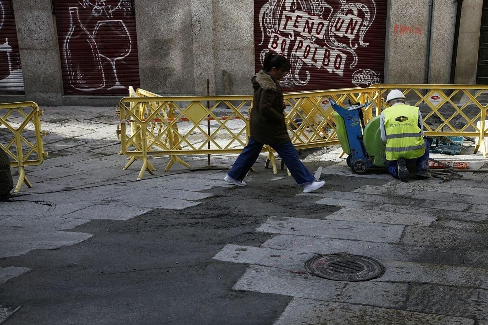 La obra entre las calles Luna, Pizarro y Fornos.