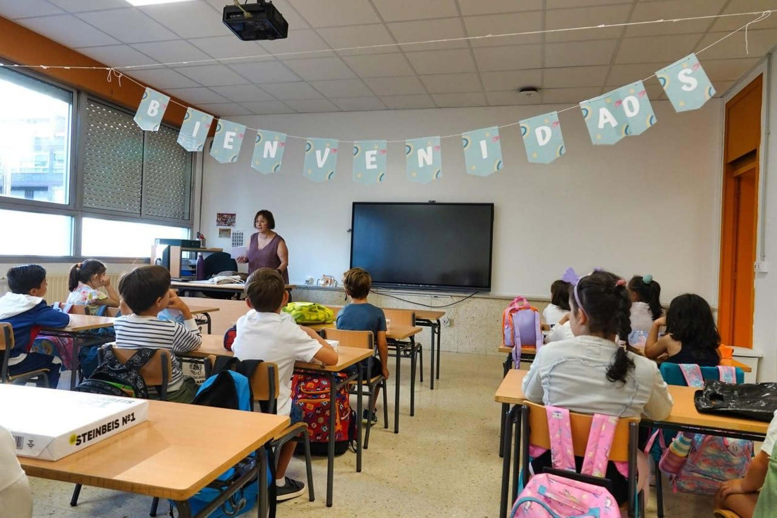Alumnos de un colegio de Vigo, en el aula. // Vicente Alonso