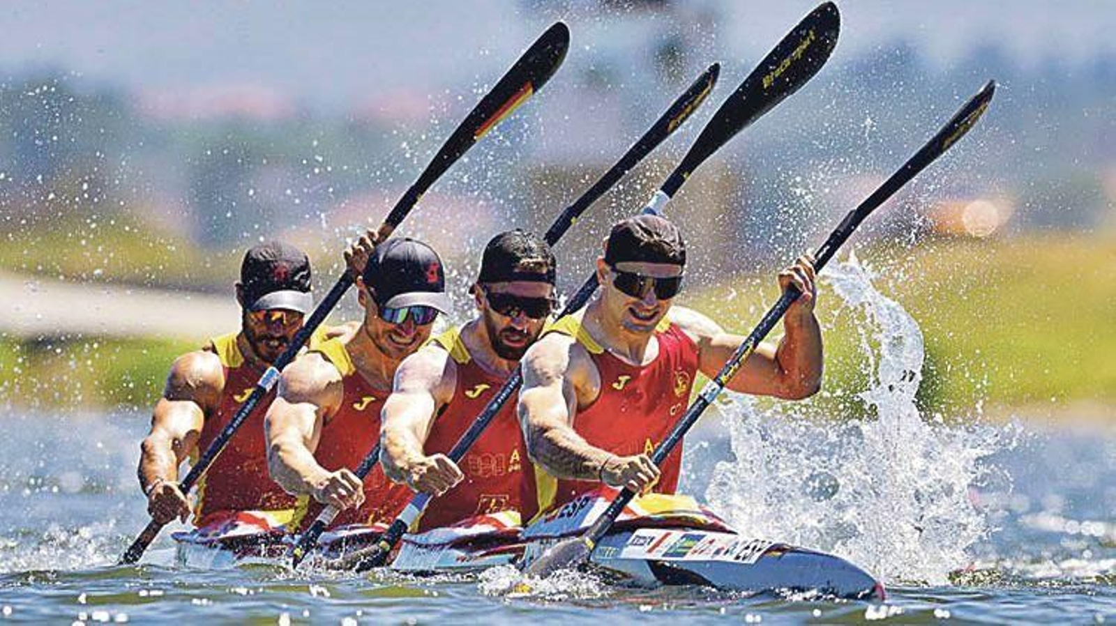 Germade, en el K4-500m.