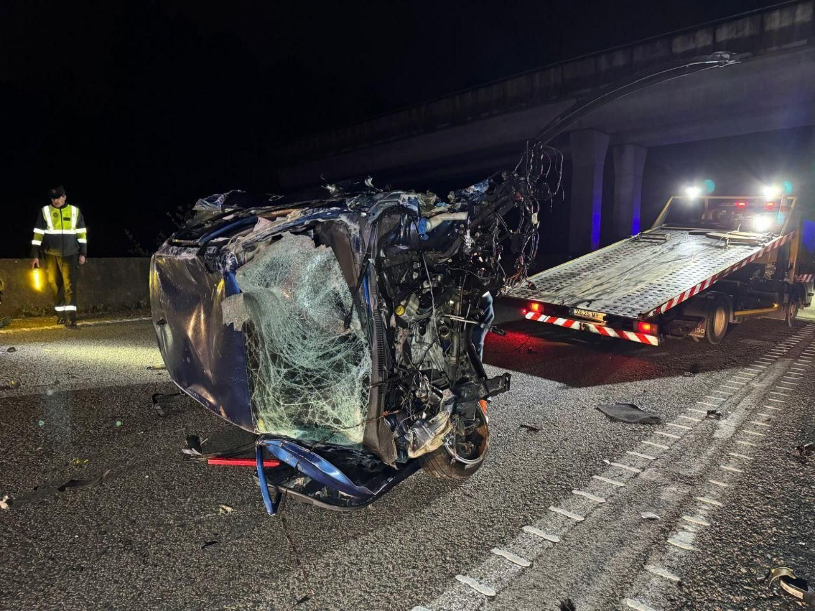 Estado del vehículo tras el impacto.