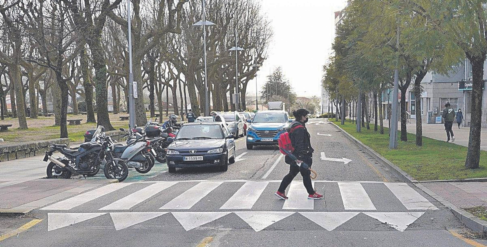 Elementos de calmado de tráfico en Pontevedra.