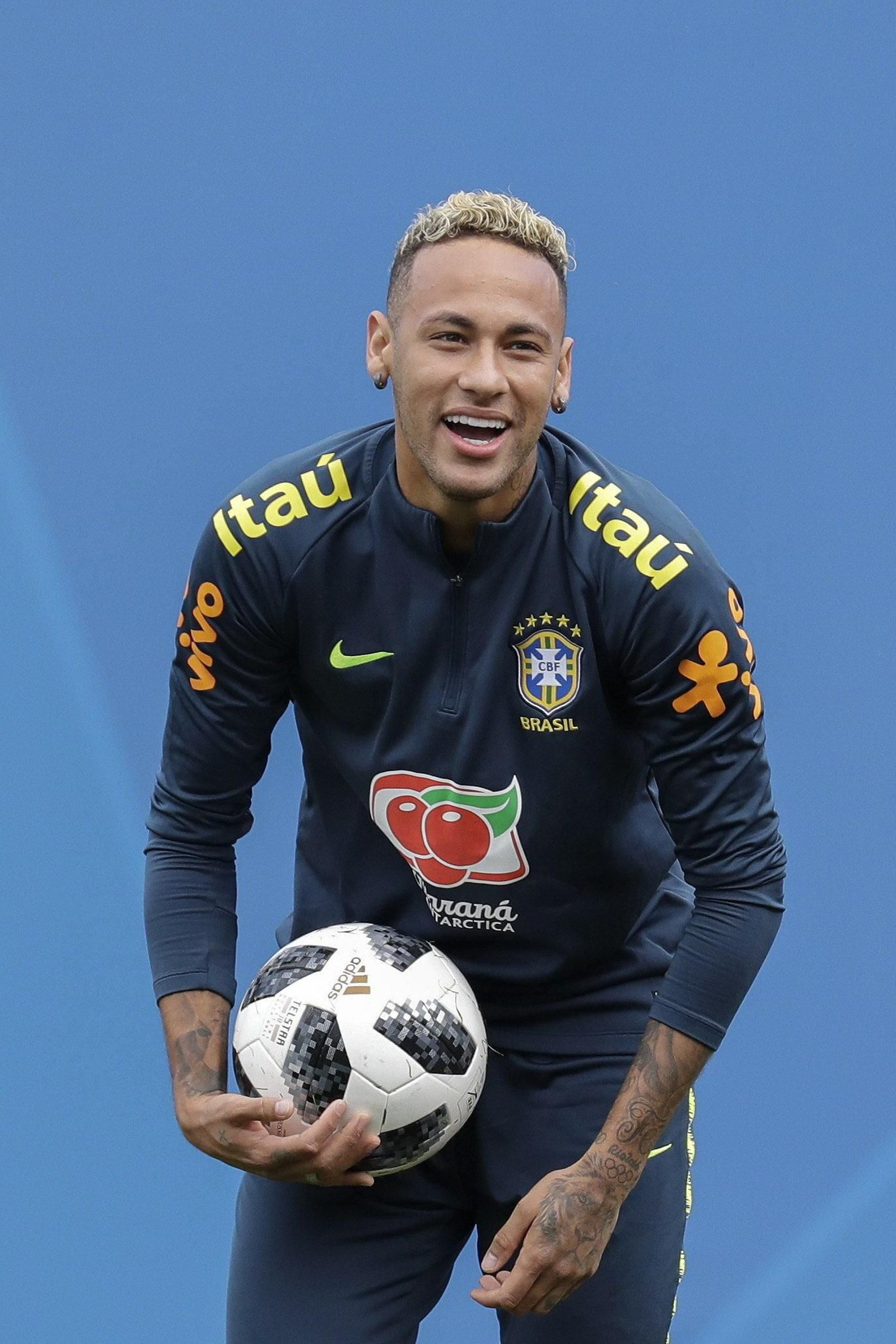 Neymar, en la sesión de ayer.