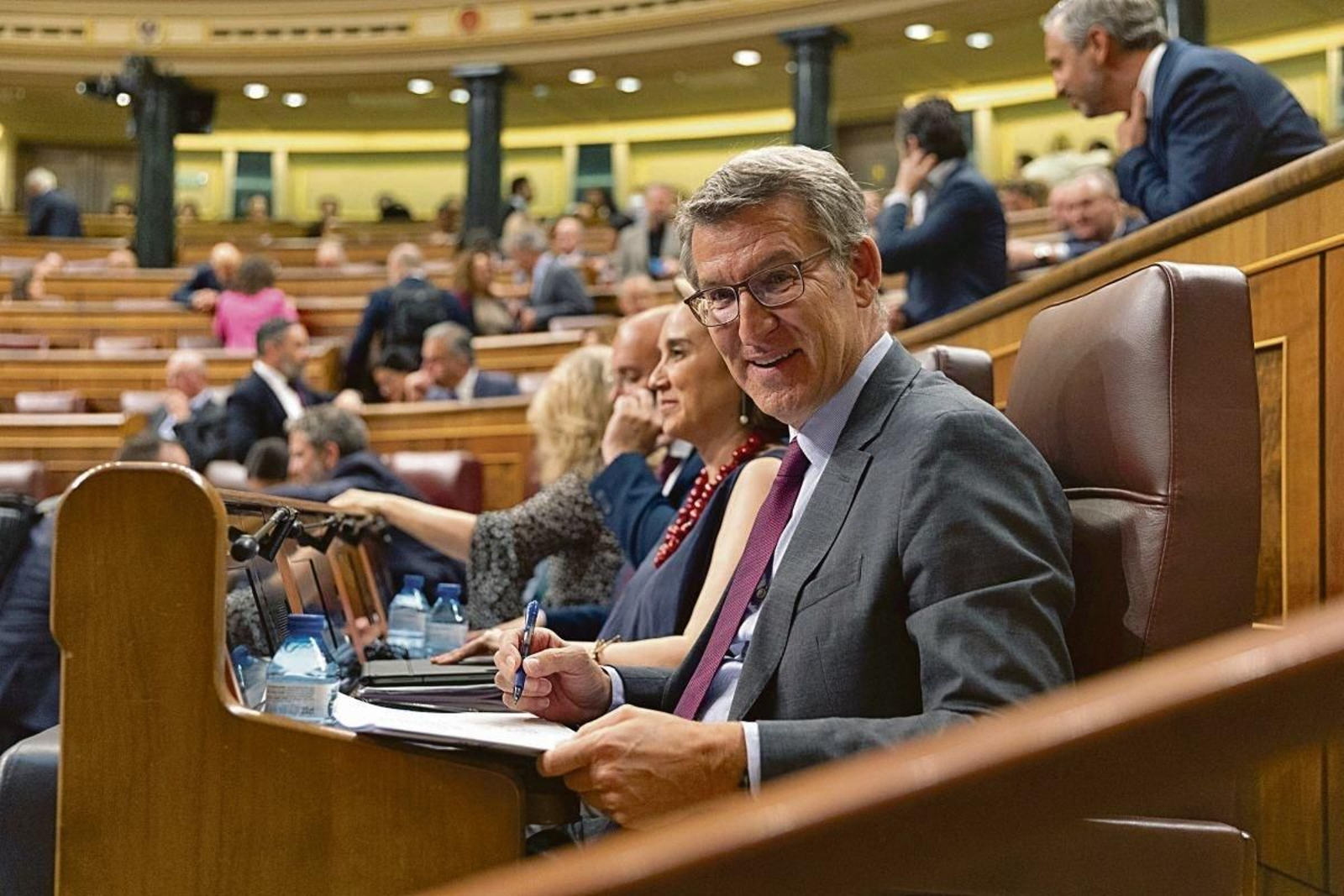 Alberto Núñez Feijóo, a su llegada a una sesión plenaria en el Congreso de los Diputados.